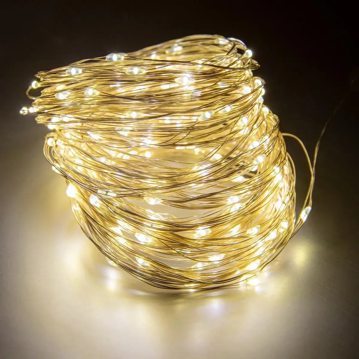 Гірлянда Роса 20м USB 200 LED на прозорій проволоці Теплий білий