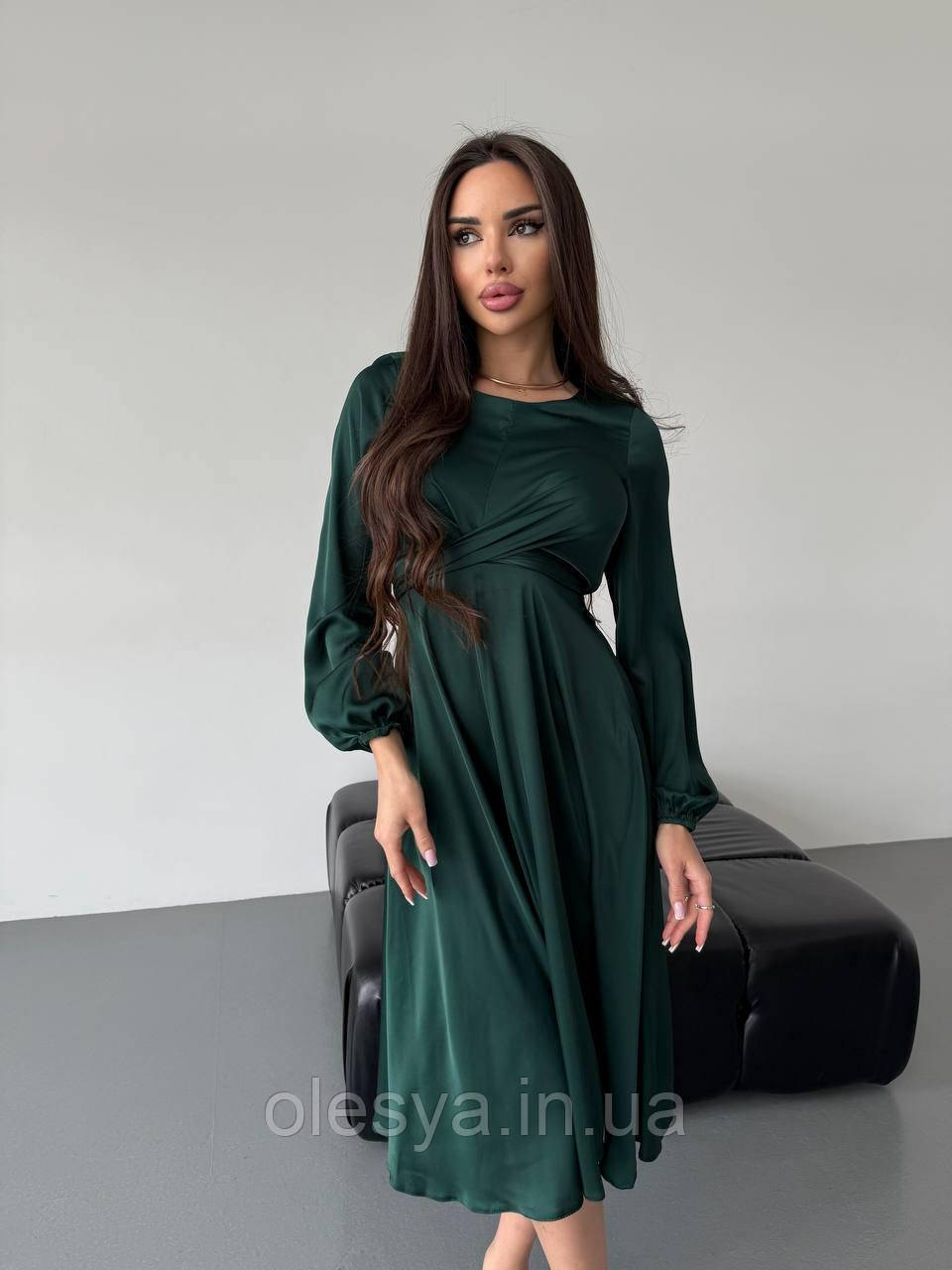 Стильне довге жіноче плаття з преміум шовку Армані 706 Розміри 42-46, фото 1