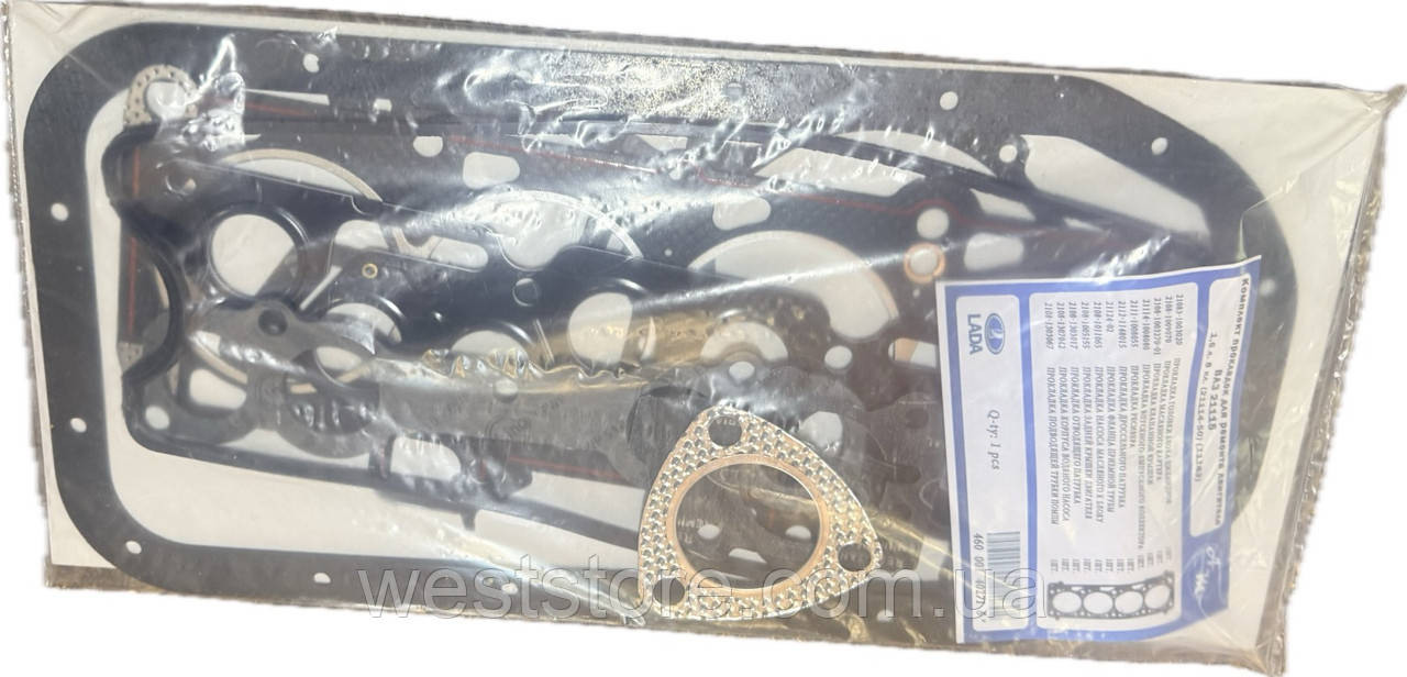 Набір прокладок двигуна ВАЗ 21083i, 2113-15, 2110-11, 1118 1.6 8V повний (герметик) Україна, фото 1