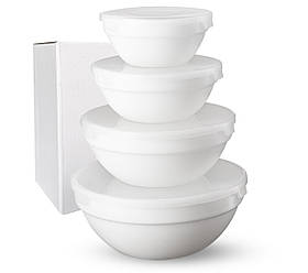 Набір ємностей для зберігання 30054-00, білий, 4 шт (1 л / 0,6 л / 0,32 л / 0,26 л)