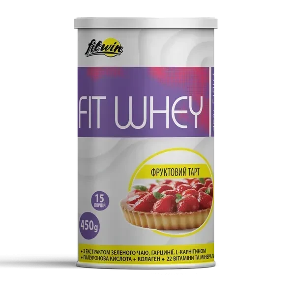Протеїновий коктейль FitWin FITWHEY 75%, Фруктовий тарт 450г, фото 1