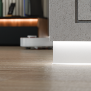 Плінтус прихованого монтажу АСПЛ-100 з LED-підсвіткою алюмінієвий 100 мм фарбування по RAL