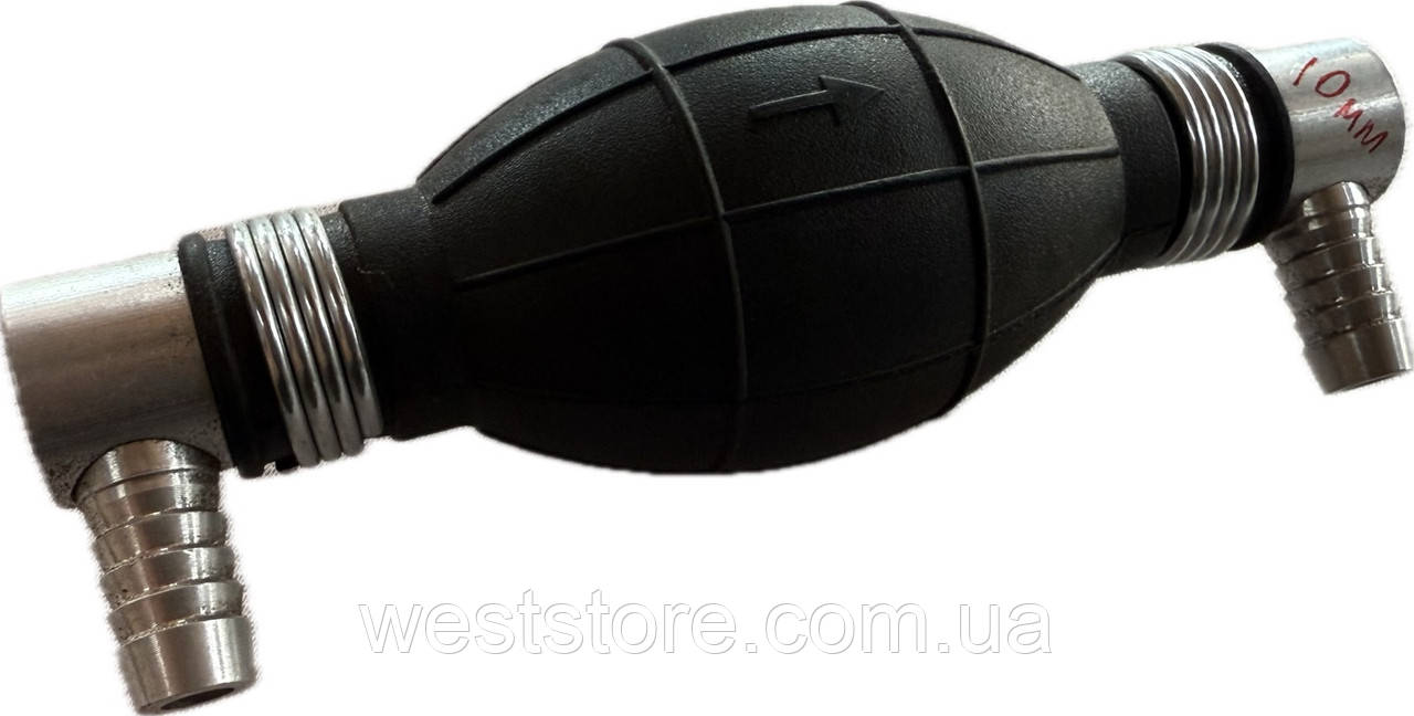 Груша паливна 10 мм П-подібна з двома вигнутими кутовими штуцерами (бензомаслостійка), фото 1