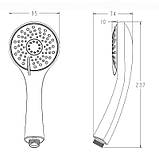 Лійка для душу Кругла 3 функції KOER KP-0405-01 Premium (Колір хром світло-сірий), фото 2