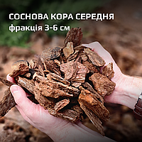 Тільки ОПТ! Кора соснова, фракція 3-6 см - СЕРЕДНЯ