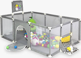 Дитячий манеж сірий 180×120 см Diego