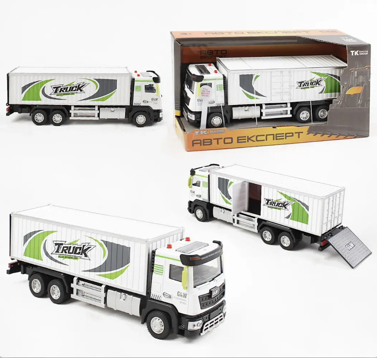 Спецтехніка дитячий тягач з причепом АвтоЕксперт 1:40 звук світло інерція 25х7х8,5 см (TK-65085), фото 1