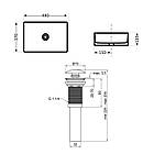 Комплект Qtap Tern: Раковина накладна прямокутна 475х370х140 мм Matt Black + Донний клапан PU03, фото 2