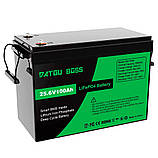 Акумулятор LiFePO4 DATOUBOSS 24V 100Ah з BMS, літій-залізо-фосфатна батарея для ДБЖ, RV, сонячних систем, струм розряду 100A, фото 5