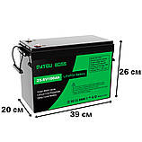 Акумулятор LiFePO4 DATOUBOSS 24V 100Ah з BMS, літій-залізо-фосфатна батарея для ДБЖ, RV, сонячних систем, струм розряду 100A, фото 6