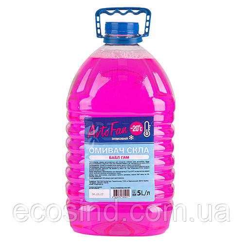 Омивач скла AUTO FAN Бабл Гам б/я 5,0 л -20С зимовий, фото 1