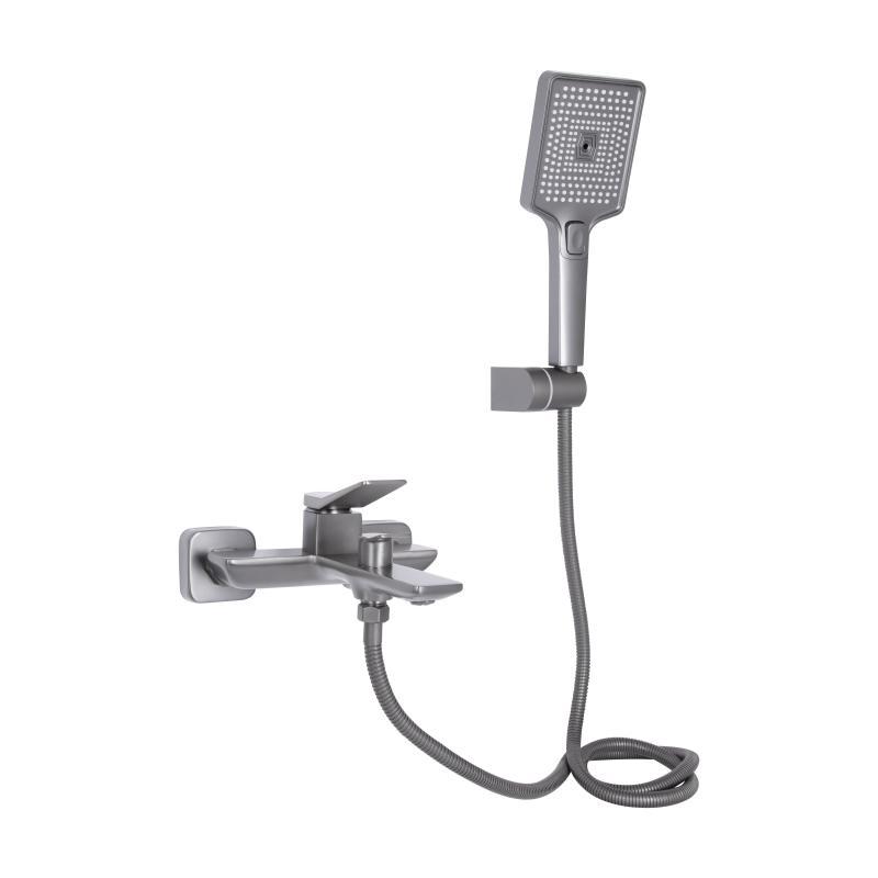 Змішувач для ванни Qtap Presto (з душовим гарнітуром) QTPRE259GRP45584 Graphite, фото 1