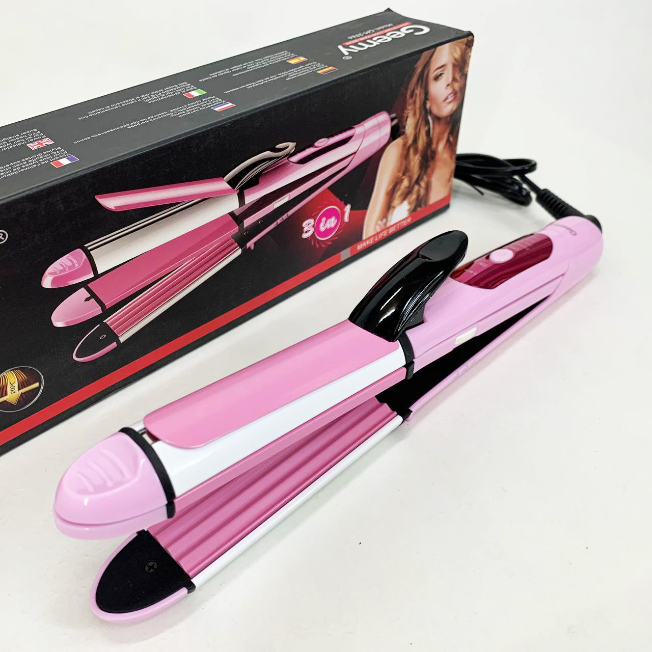 Щипці плойка кучері для волосся, Плойка для локонів з функцією укладання та завивки волосся GO-67, фото 1