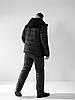 Зимовий чоловічий прогулянковий костюм на синтепоні: куртка з хутром "тедді" з капюшоном та штани, фото 4