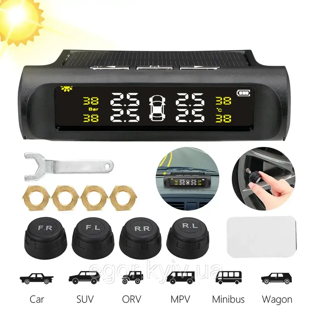 Система контролю тиску в шинах TPMS SOLAR 7582, фото 1