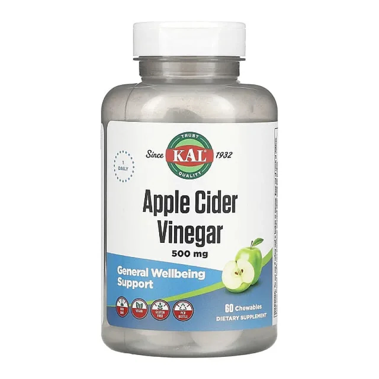 Apple Cider Vinegar 500mg - 60 chewables, фото 1
