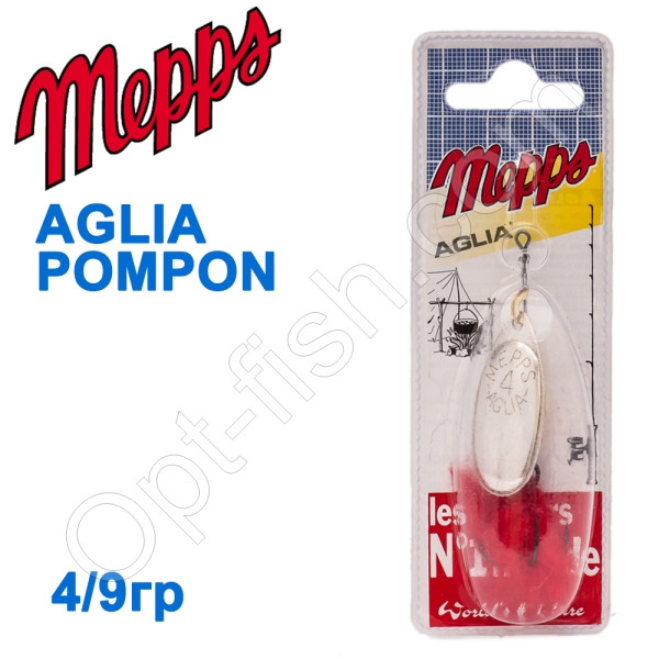 Блешня Mepps AGLIA POMPON srebrna silver 4/9g