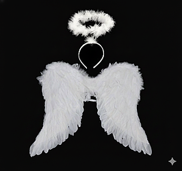 Набір Ангел із німбом і крилами 70х60 см (білі)