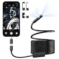 Ендоскоп KERUI 8мм 2MP, довжина 5м, OTG USB для смартфона, подвійний об’єктив, інспекційна камера