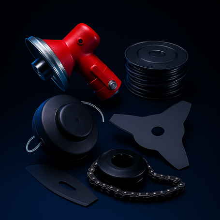 КОТУШКИ, ШПУЛІ, ДИСКИ ТА ВОЛОСІННЯ ДЛЯ БЕНЗОКОС