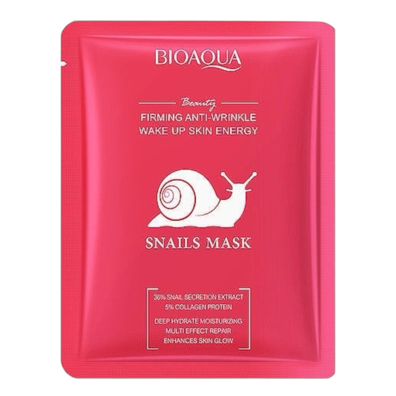 Тканинна маска для обличчя з муцином равлика Bioaqua Firming Anti-Wrinkle, фото 1