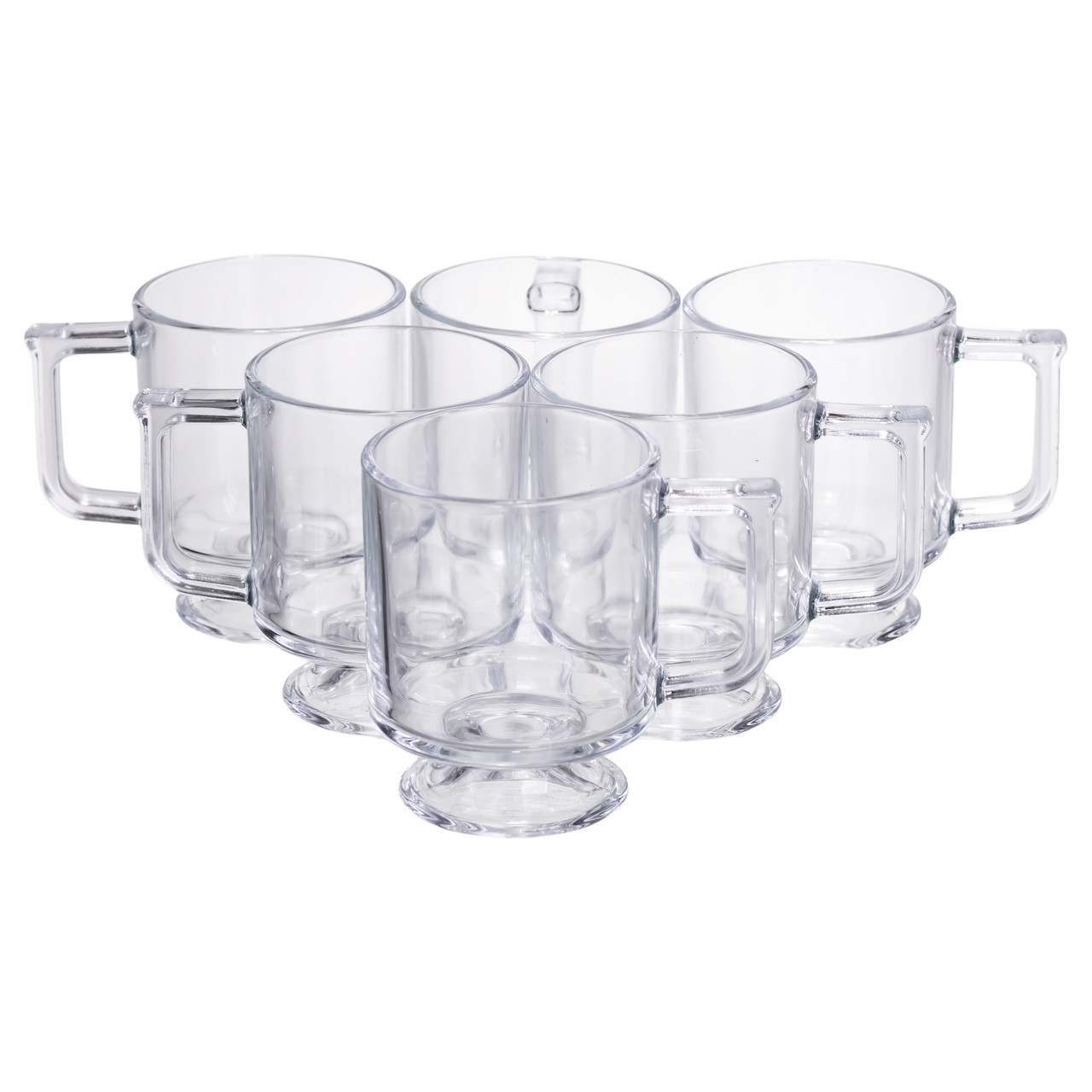 Набір чашок 6 шт для чаю та кави Goblet по 300 (мл) кружки скляні Прозорий HP-19-L6, фото 1