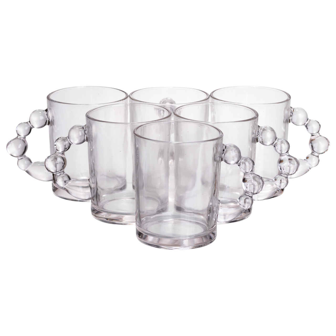 Набір чашок 6 шт для чаю та кави по 350 (мл) кружки скляні Прозорі HP-19-ZD-1, фото 1