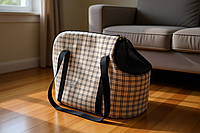 Сумка переноска для котов и собак Мимоза бежевая