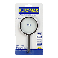 Лупа Buromax d 75мм з кратністю збільшення x3 (BM.4303)