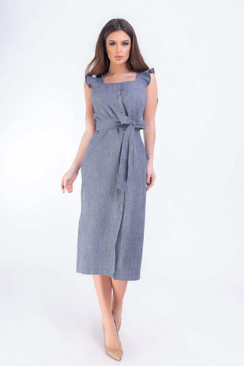 Сукня з поясом, арт. 196, темно сірий