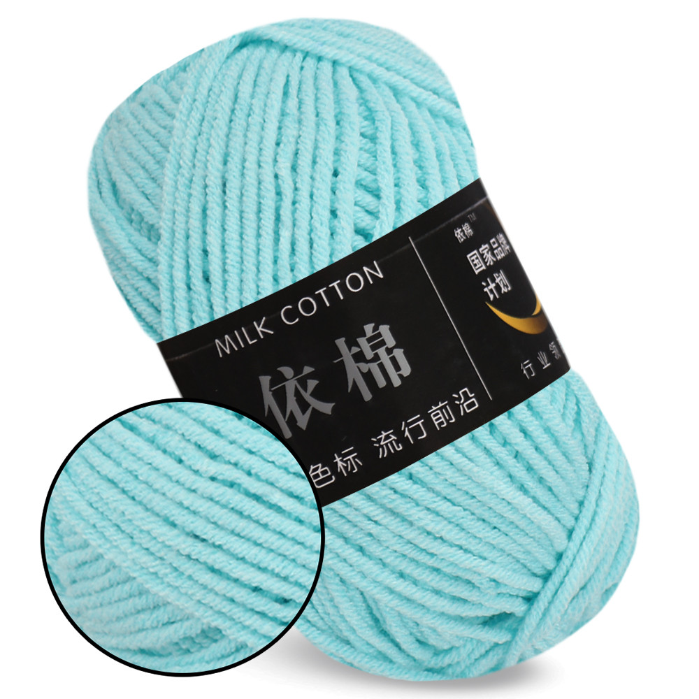 Пряжа Milk Cotton Аква No47, бавовна з молочним акрилом для в'язання, фото 1