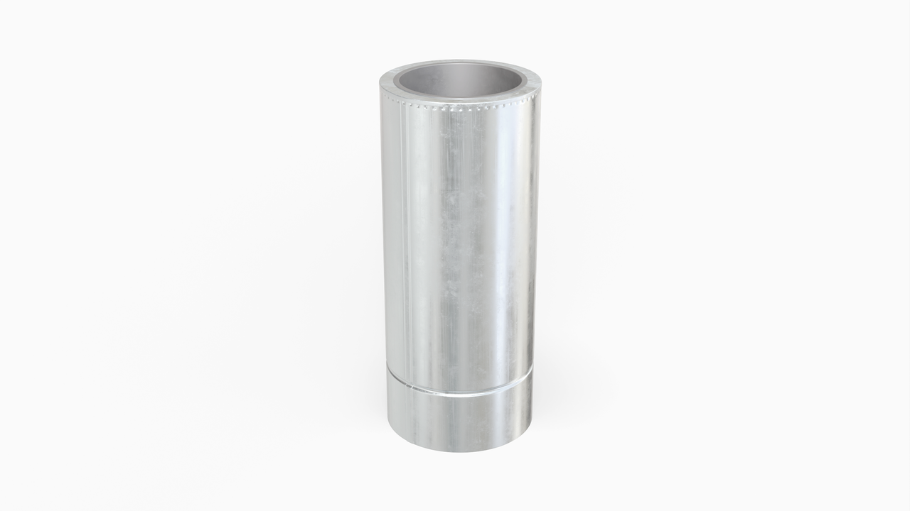 Димохідна труба сендвіч ø150/220 1м 0,5мм AISI 201 нержавійка/оцинковка, фото 1