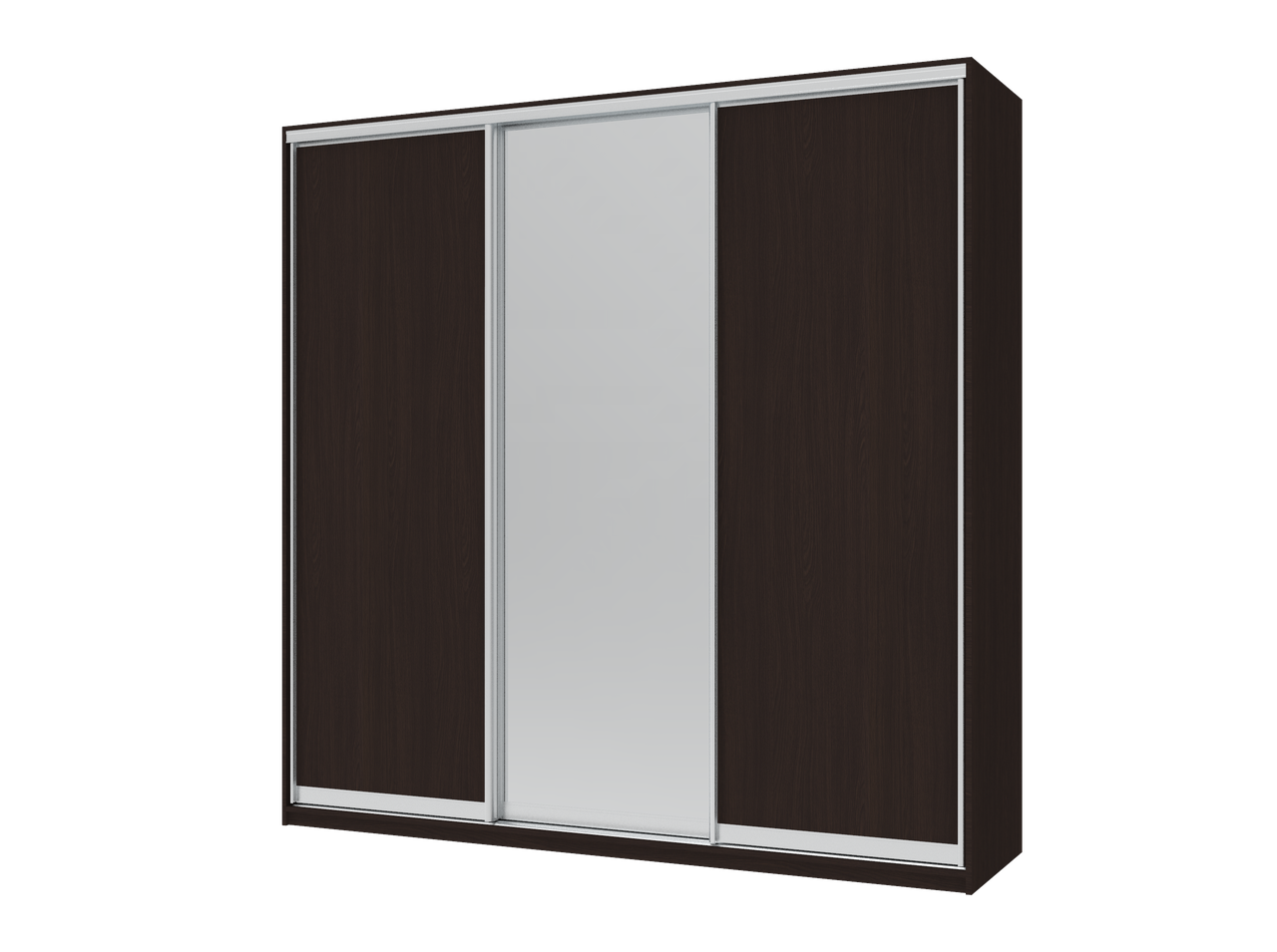 Шафа купе Doros Сіті Лайт Венге 2 ДСП / 1 Дзеркало 225х60х225 (44900020), фото 1