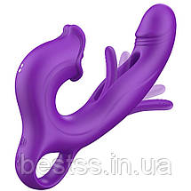 Вібратор - Erospace Sweet Play G-Spot Vibrator With Clitoral Licking & Flapping A17, фото 2