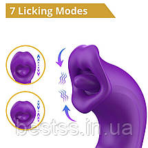 Вібратор - Erospace Sweet Play G-Spot Vibrator With Clitoral Licking & Flapping A17, фото 4