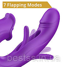 Вібратор - Erospace Sweet Play G-Spot Vibrator With Clitoral Licking & Flapping A17, фото 5