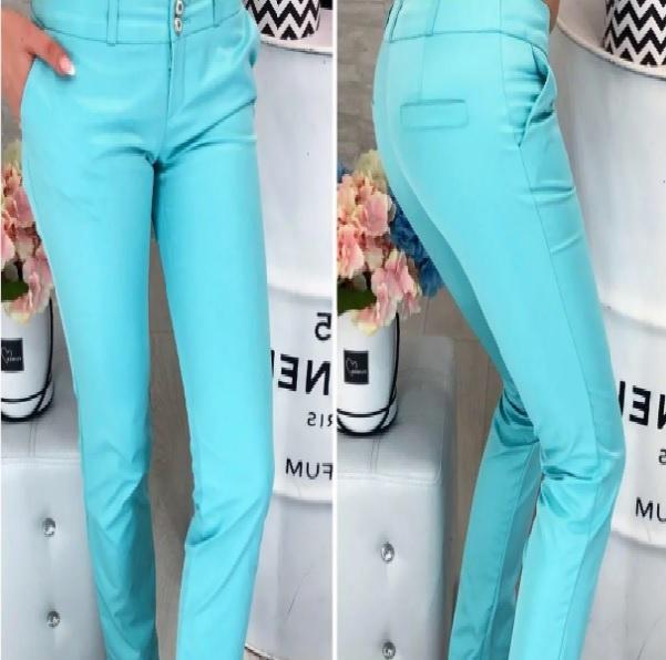 Брюки меморі котон, арт. 314, колір бірюза 46