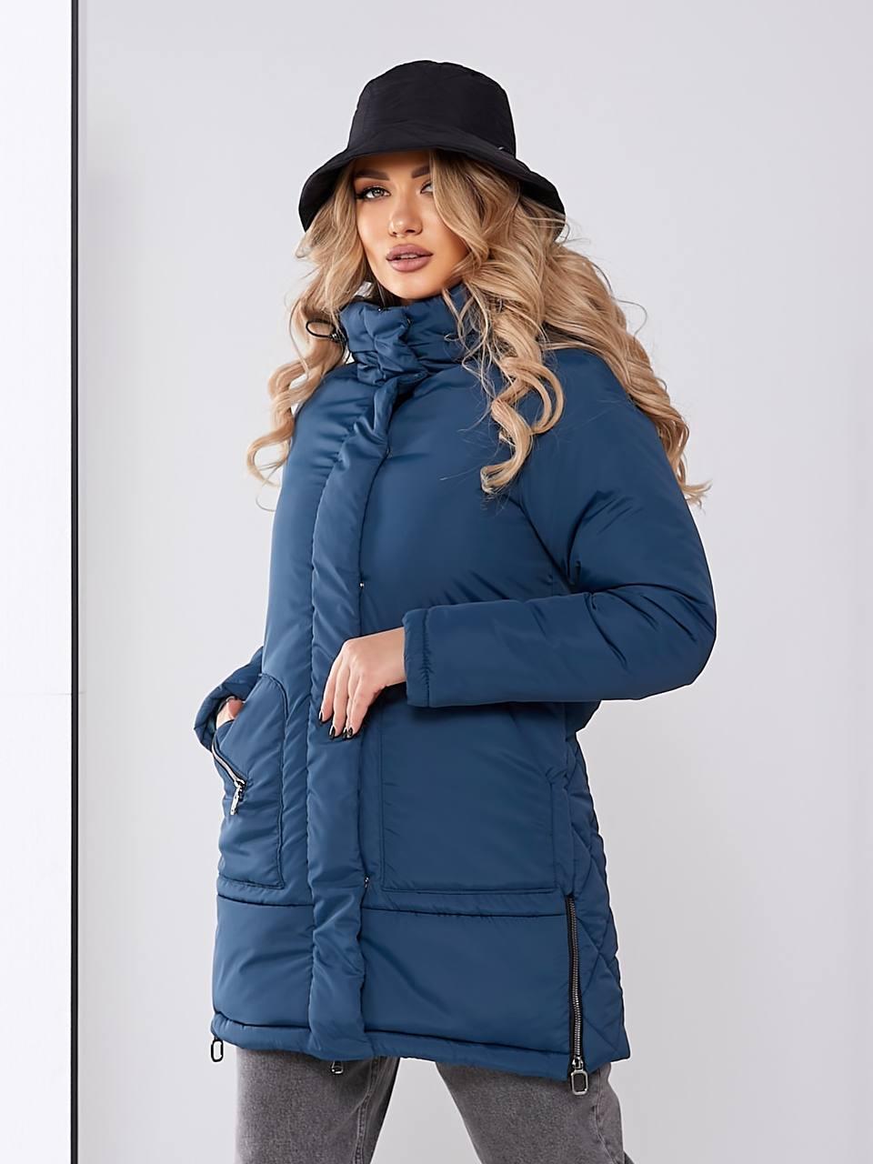 Жіноча зимова куртка з капюшоном, арт. 509, аква