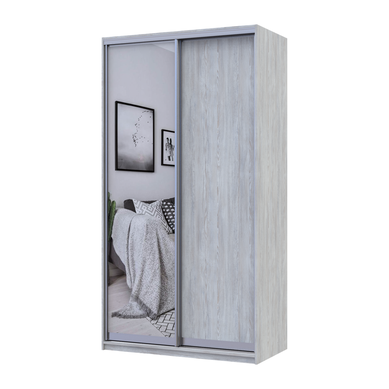 Шафа купе Doros Сіті Лайт Сосна Натті 1 ДСП / 1 дзеркало 120х60х225 (80736498), фото 1