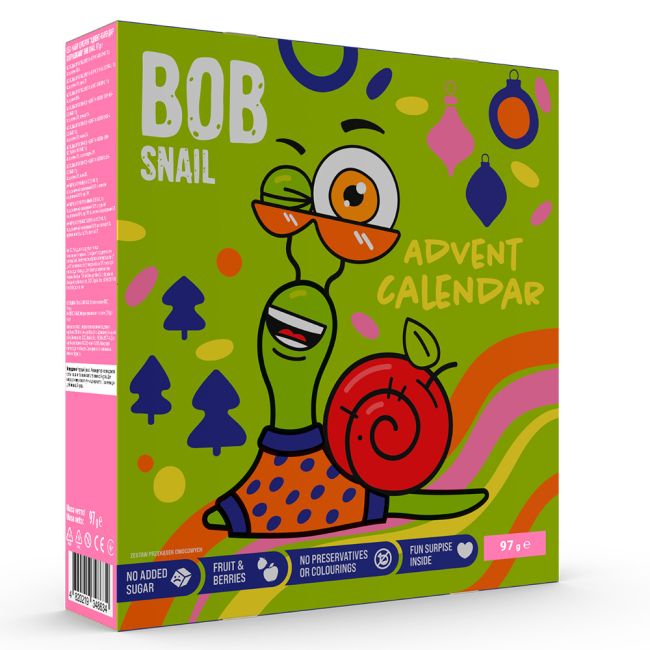 Набір цукерок Равлик Боб Різдвяний адвент-календар з іграшкою SnailCity, 97 г, фото 1
