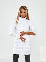 Довга куртка з відстібним рукавом, арт.205/2, білий