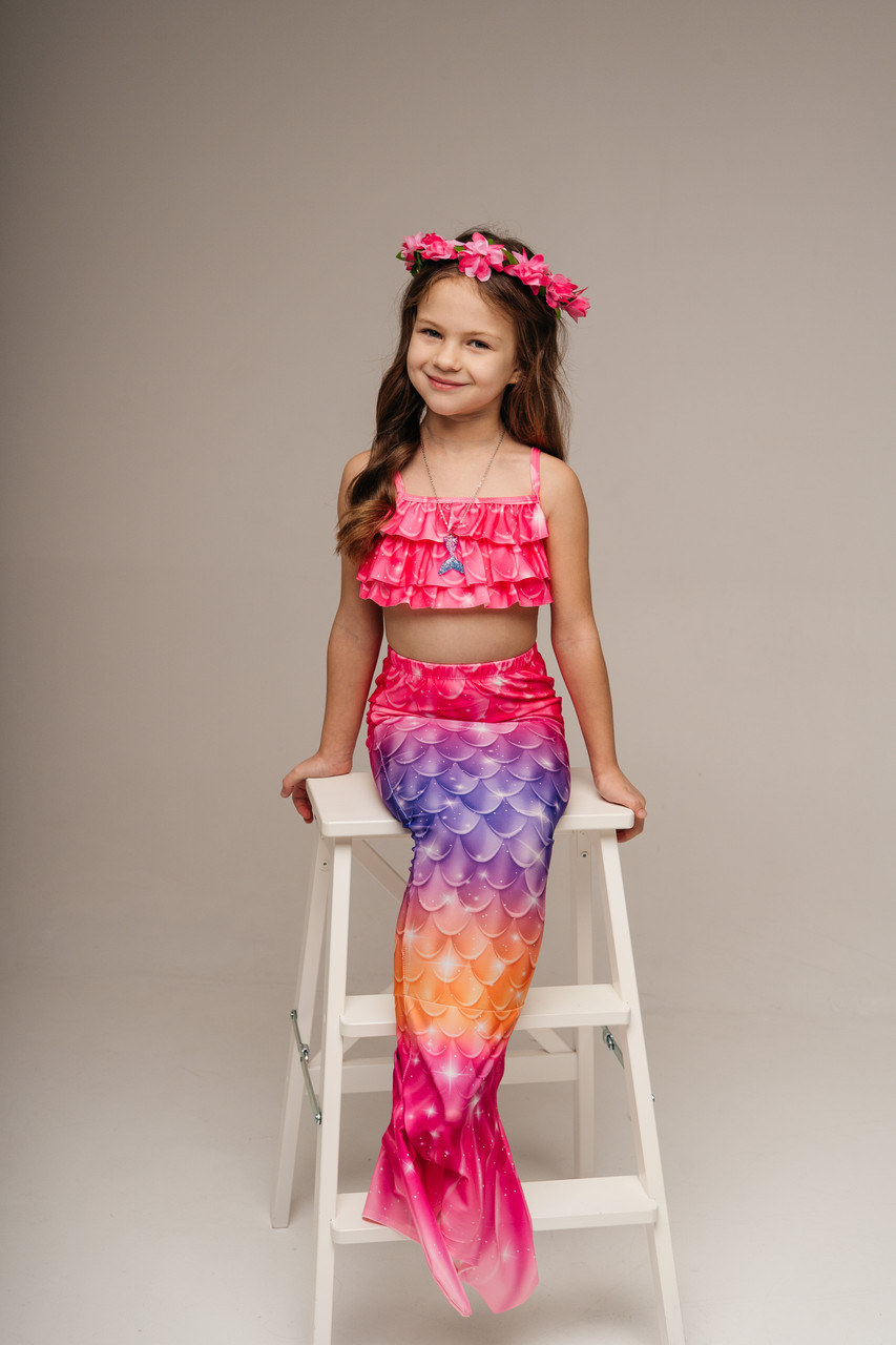 Костюм Русалоньки Аріель - хвіст+топ+плавки+віночок+кулон, фото 1