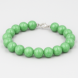 Нефрит Бірманський Ø12 браслет, 0457ТН