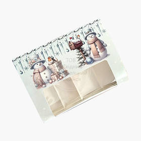 Пакування для ескімо та еклерів - "Сніговики" 4 комірки - 208х150х50 мм