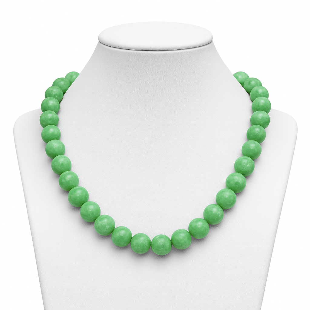 Нефрит Бірманський Ø12 намисто, 0721ОН, фото 1