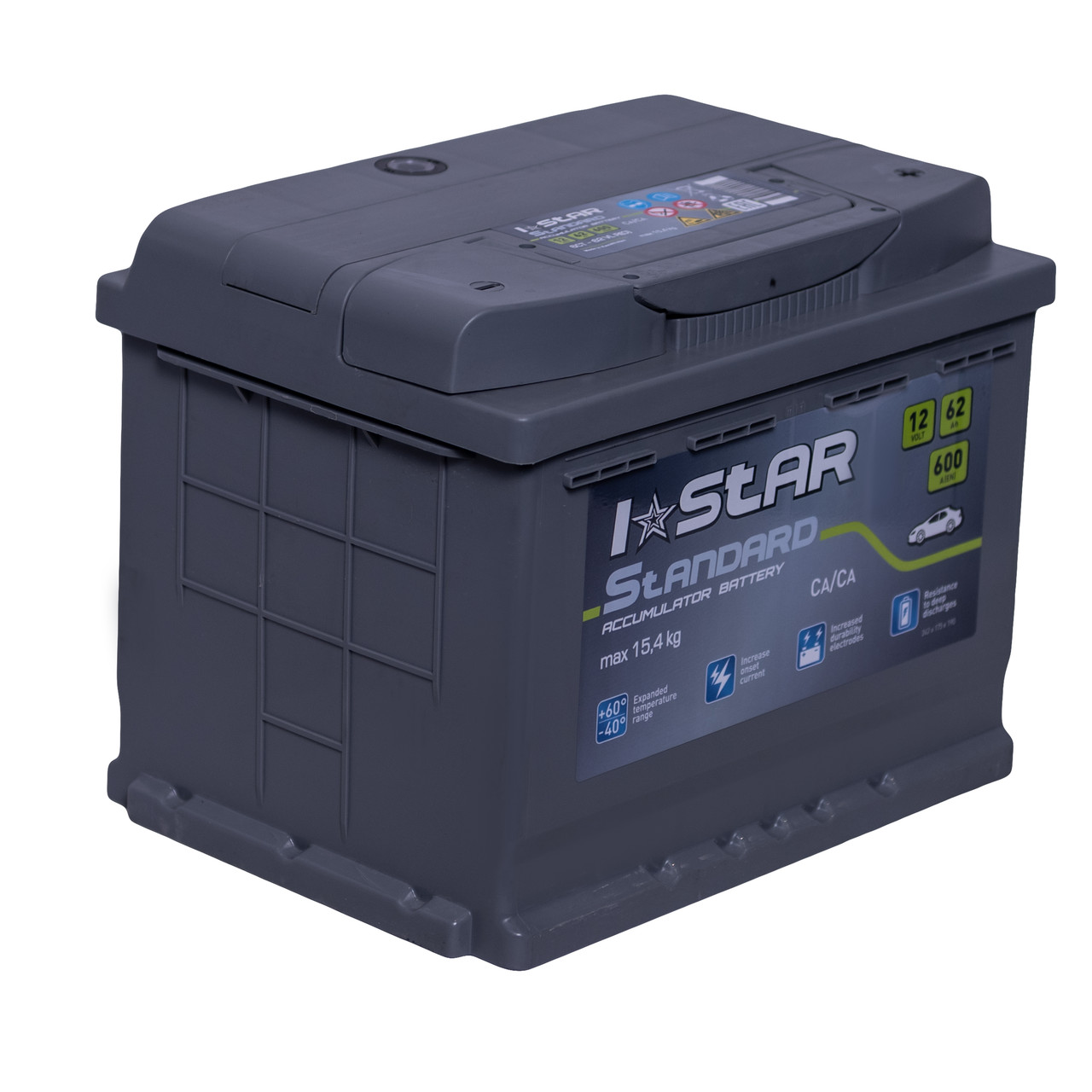 Акумулятор автомобільний 62Аг (-/+) I STAR АКБ 242x175x190, фото 1