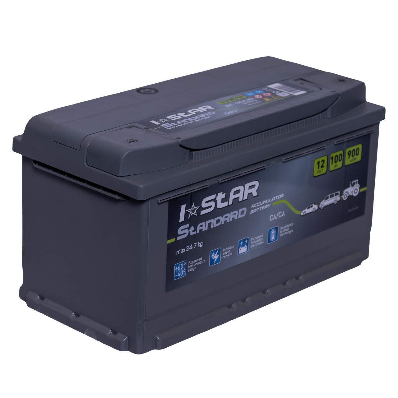Акумулятор автомобільний 100Аг (-/+) I STAR АКБ 353x175x190, фото 1