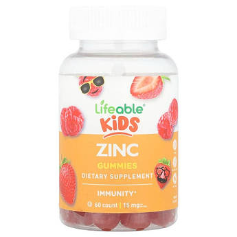 Цинк для дітей Lifeable Kids Zinc Gummies 15 мг смак ягід 60 мармеладок