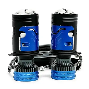 Лампа LED  Міні Лінзи H4 F90 шторка 22000Lm 180Вт Чітка СТГ 9-16В Canbus (2шт)