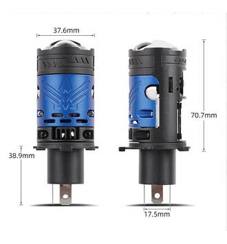 Лампа LED  Міні Лінзи H4 F90 mini шторка 13000Lm 120Вт Чітка СТГ 9-16В Canbus (2шт)